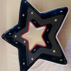 Red White Blue Star Dish